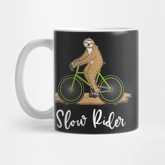 SLOTH / BIKING GIFT: Slow Rider Bicycle Riding by woormle